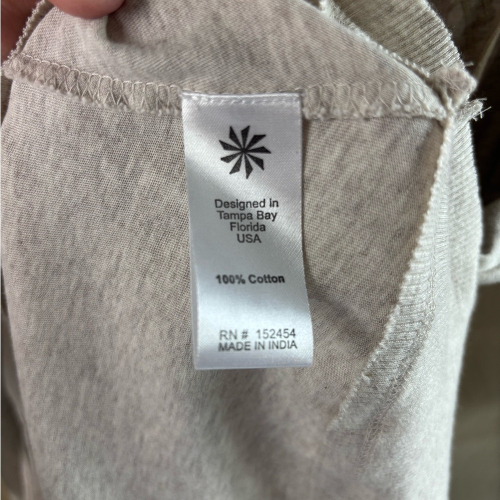 Caite Small Greta Hoodie Embroidered Kyla Seo Oatmeal Flax Shaped Zipper - Picture 6 of 8